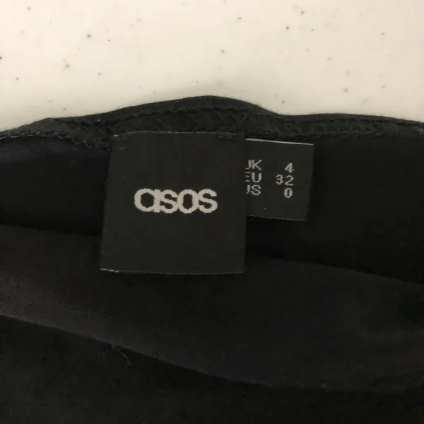 Asos Womens Crop Top Off Shoulder Short Sleeve Cotton Stretch Black Size 0 - Image 3