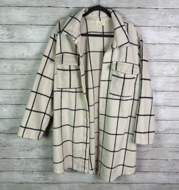 Melloday Plaid Open Front Jacket Size 2X - Image 2