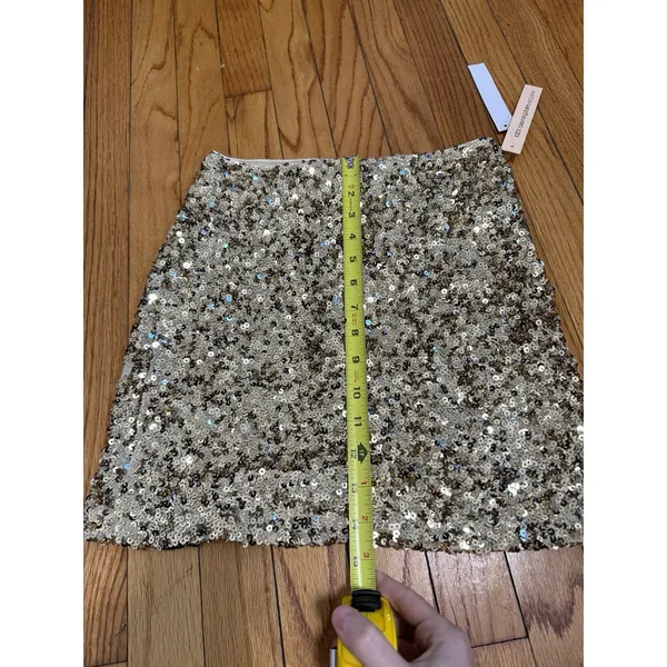 Aqua‎ Bloomingdales NWT Gold Sequin Mini Skirt Size XS - Image 5
