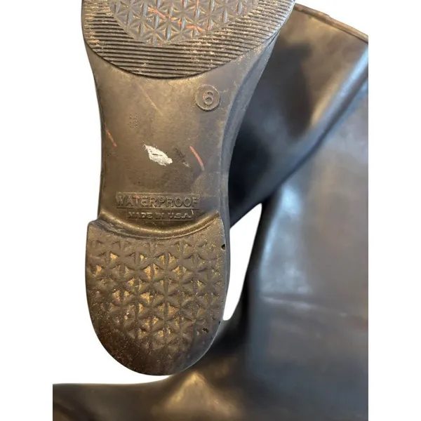 Vintage Womens Waterproof Black Riding Boots With Faux Fur Lining - Image 2