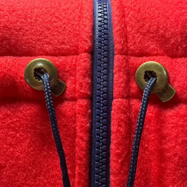 Cabelas Red 1990's Vintage Fleece Jacket Womens XL Full‎ Zip Drawstring Waist - Image 5