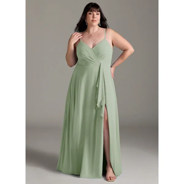 Azazie Akita A-Line Chiffon Dress Size 10 - Image 15