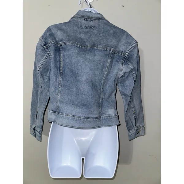 LNDN‎ Denim Landon Denim Cutout Waist Classic Denim Jacket NWT Size XXS - Image 6
