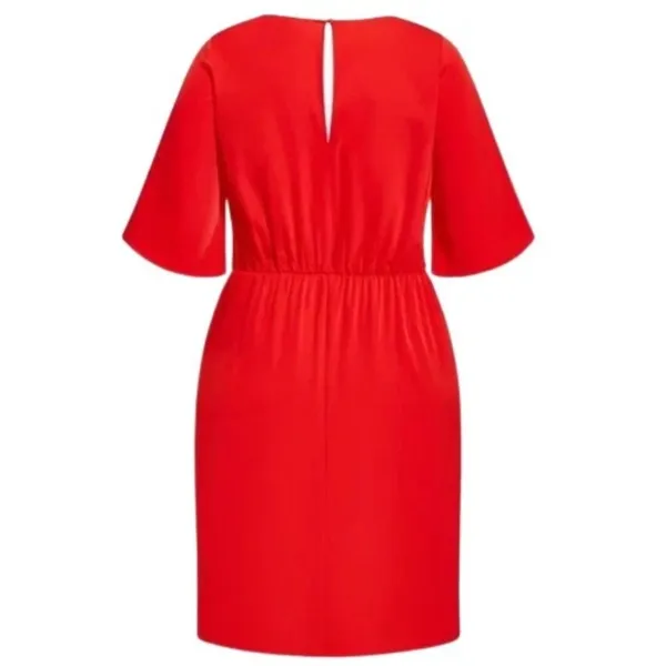 NWT Womens Plus Size 18 City Chic Red Knot Front Deep V Batwing Sleeve Dress NEW - Image 4