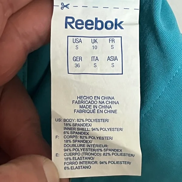 Reebok Womens Teal‎ Blue Halter Athletic Dress Built in Bra Laser Cut Eyelet S - Image 8