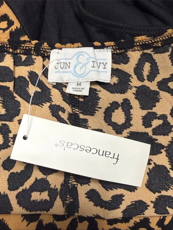 Leopard Print Cowl Neck Bodysuit in Tan and Black - Image 10