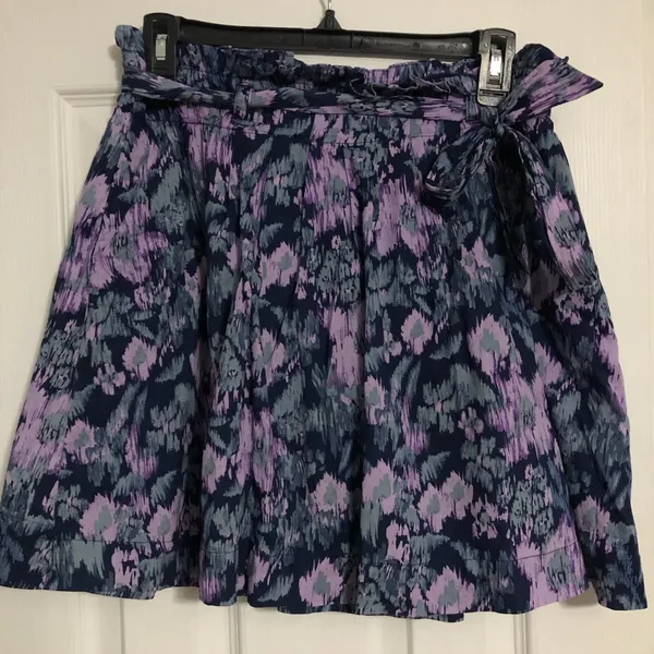 Old navy paper bag ruffle abstract‎ floral skirt women’s size 2 with belt - Image 3