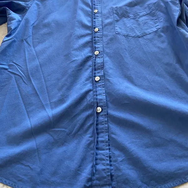 Vintage Ann Taylor Blue Button Down Shirt Size L Classic Chic Quiet Luxury - Image 9
