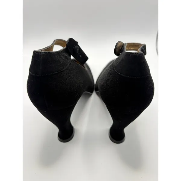 Stuart Weitzman Roz & Sherm Black Suede Mary Jane Pumps Jazz Baby 8.5 M Spain - Image 8