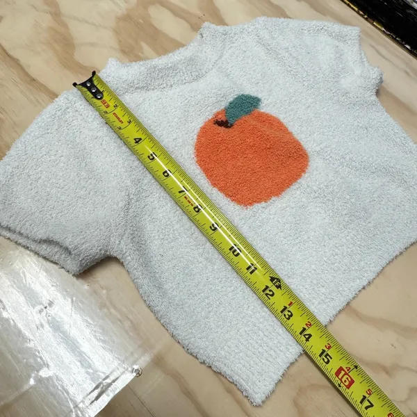 Cider Georgia Peach Cropped Fuzzy Tee Small Baby Tee Streetwear‎ Off White - Image 10