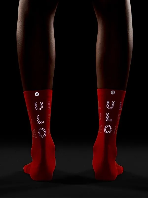 lululemon athletica unisex Power Stride Crew Socks with Logo Reflective Detail M - Image 2