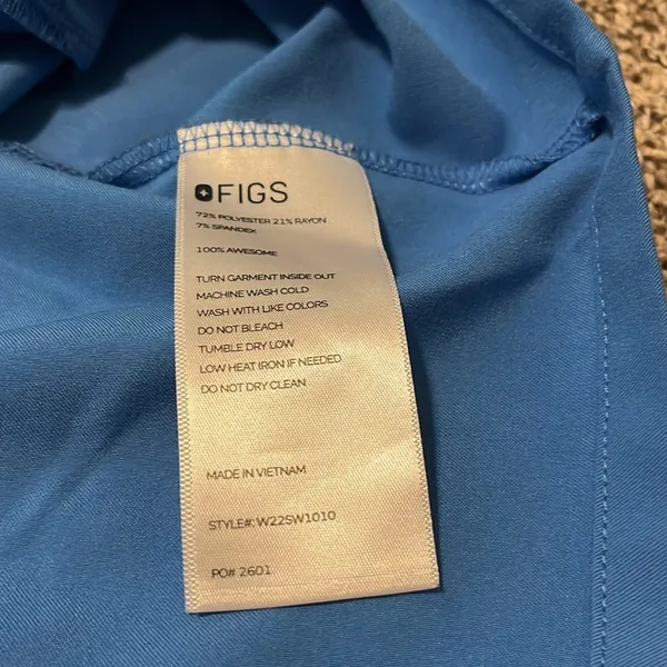 Figs Siaya Capri Blue V Neck Scrub Top‎ XXS - Image 7