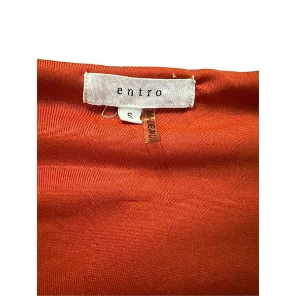 NWOT Entro Long Sleeve Dress‎ Lace Trim Rust Orange Small - Image 3
