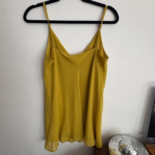 Cabi Mustard Yellow Double‎ Layer Chiffon Camisole Tie Front Tank Top M - Image 8