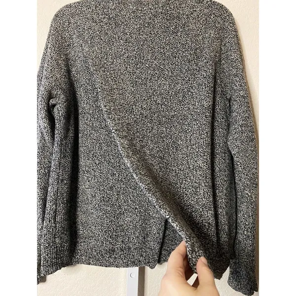 Madewell‎ Marled Black Province Cross-Back Pullover Sweater Sz L - Image 3