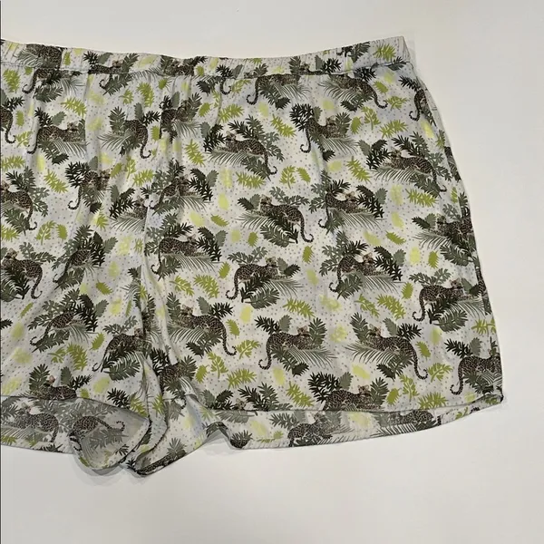 Lands End Matte Satin Pajama Set 2pc White Leopard 3X Long Sleeve Top Shorts - Image 13