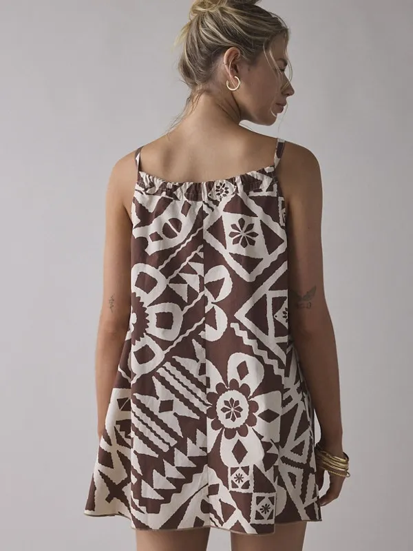 NWT BDG Eva Tie-Front Ruched Strap Trapse Mini Dress size medium relaxed fit - Image 3