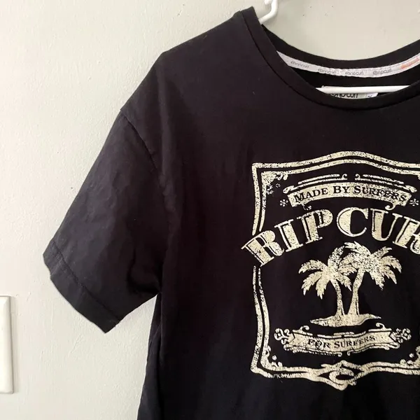 Ripcurl black white island summer‎ short sleeved t-shirt casual comfortable - Image 2