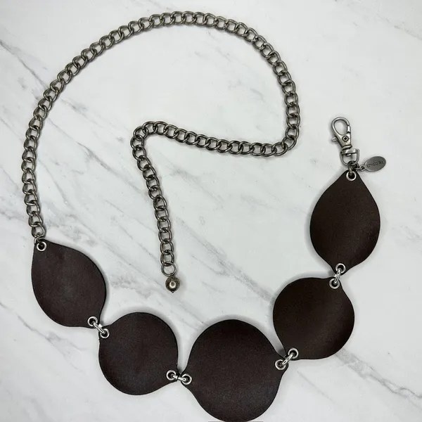Chico's Beaded Medallion Silver Chain Belt OS ✨ - Image 2