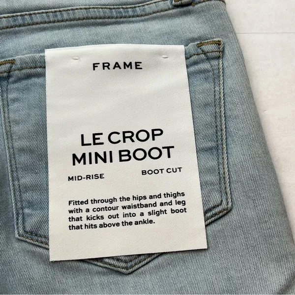 Frame Le‎ Crop Mini Boot Cut Denim Jeans Womens Size 23 Mid-Rise Blue NEW - Image 7
