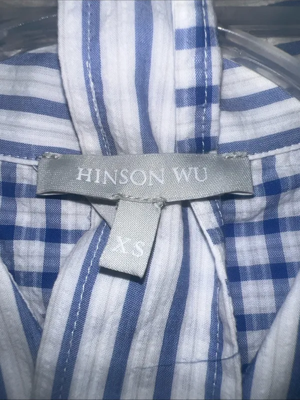 Hinson Wu Long Shirtdress $350 Striped Cotton‎ Belted Midi Womens XS Structured - Image 7