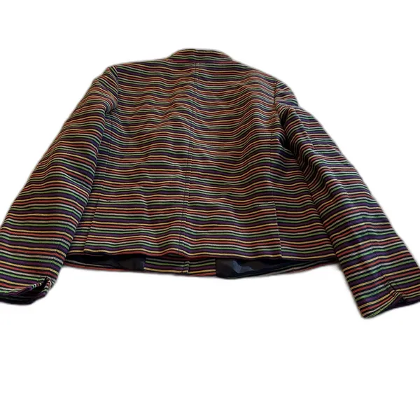 Talbot's Multicolor striped Long Sleeve Button Front Mandarin Collar Blazer 12 - Image 14