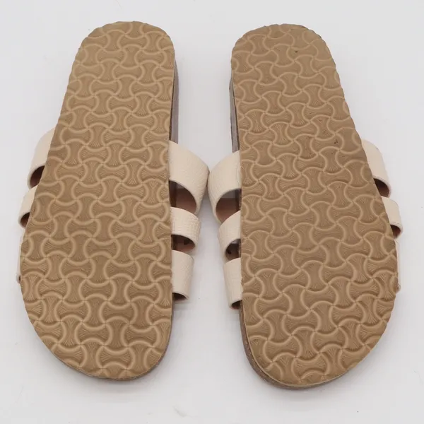 Unbranded Slide Sandals Womens 41 H-Strap Pyramid Studs Cream Cork Good - Image 8