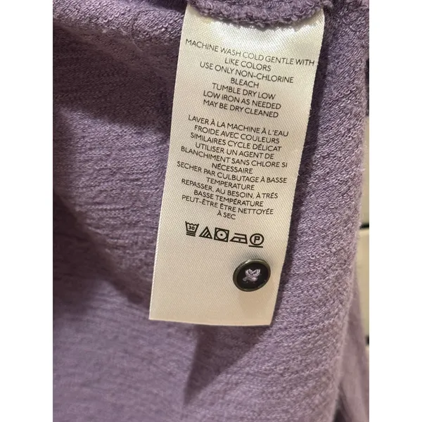Pilcro Anthropologie Ruffle Henley Top Sz S Purple Slub Knit Long Sleeve Boho - Image 4