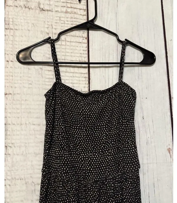 Billabong Women's Adjustable Rayon Black Printed Wide Leg Jumpsuit Size Small - Image 6