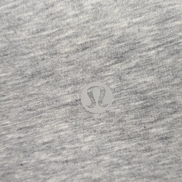 LULULEMON Back In Action Long Sleeve Heathered Light Grey Pima Cotton Women's 8 - Image 4
