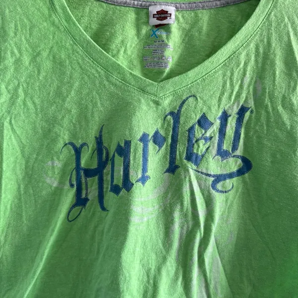 Harley Davidson Chartreuse Crop Top - Image 2
