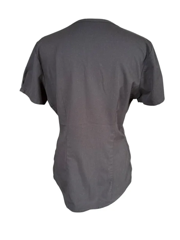 NRG by Barco short sleeve v-neck scrub top black stretchy with pockets size S - Image 4
