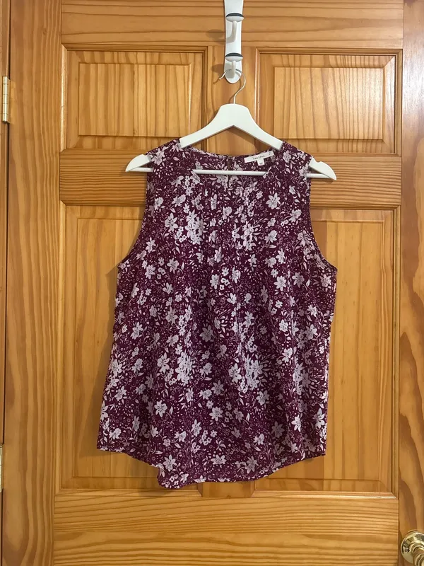 Nordstrom Size Large Purple Floral Preppy Tank Top - Image 3