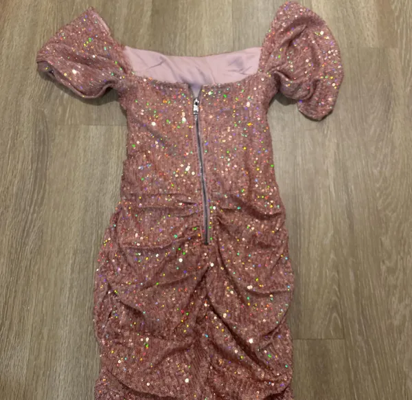 Hello Molly Mini Dress Pink Sparkly - Image 4