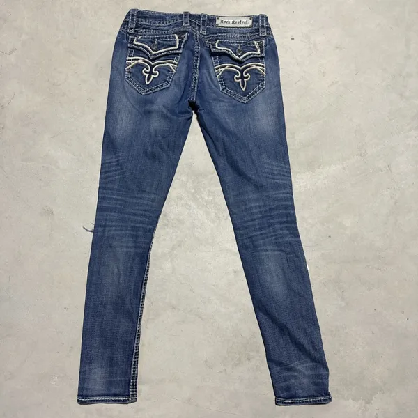 Rock Revival Kelly Skinny Women's Jeans SZ 29 Flap Pockets Boot Denim Thick - Image 7