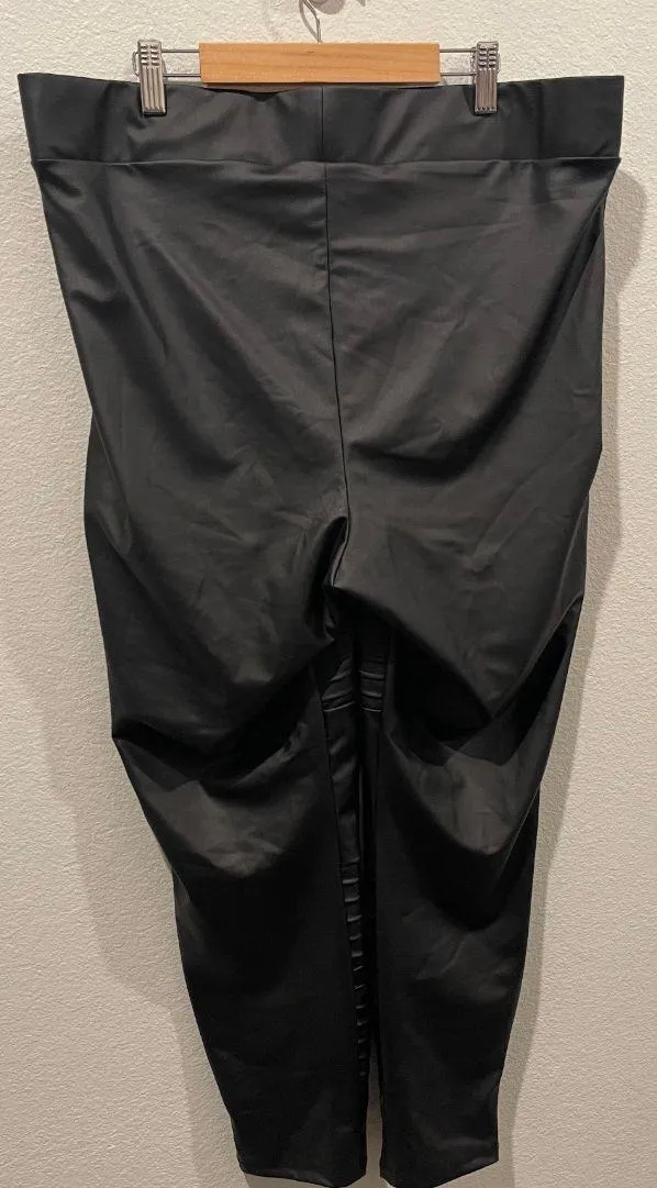 Black Faux Leather Moto Leggings - Image 5