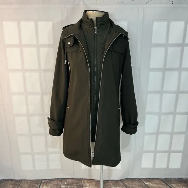 Lauren Ralph Lauren Green Water Resistant Hooded Fall Jacket Size XS - Image 3