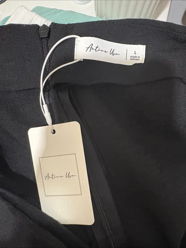 Active USA Black Tie-Waist Wrap Skort - Image 3