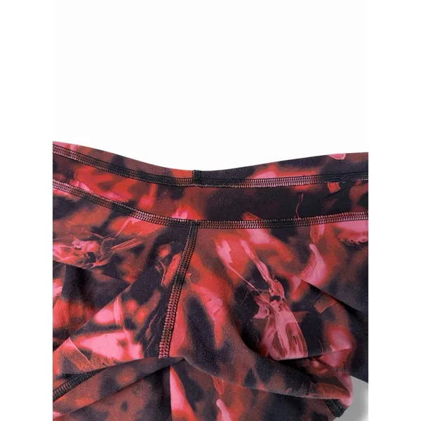 Lululemon Abstract Print Stretch Elastic Waist Red Pink Black Ankle Leggings 2‎ - Image 3