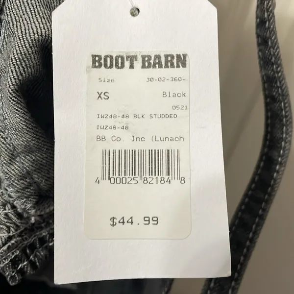 💙💖 NEW Boot Barn Denim Studded Cropped Bustier Top Gray Size XS - Image 6