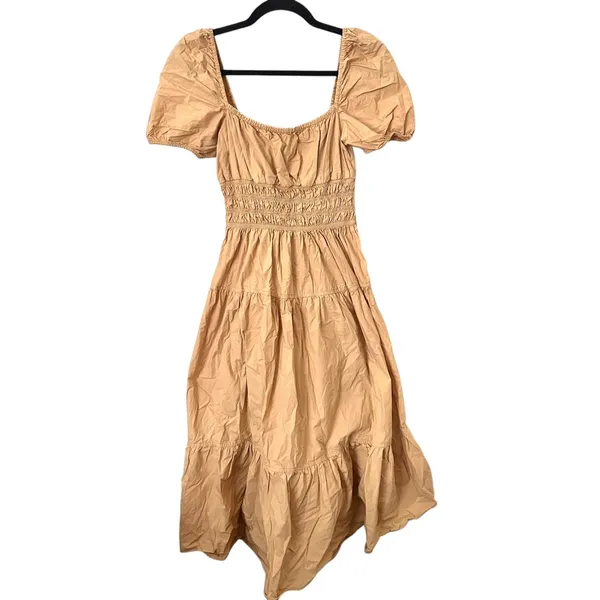 ARITZIA Wilfred Allegoria Poplin Midi‎ Dress Tan Small - Image 5