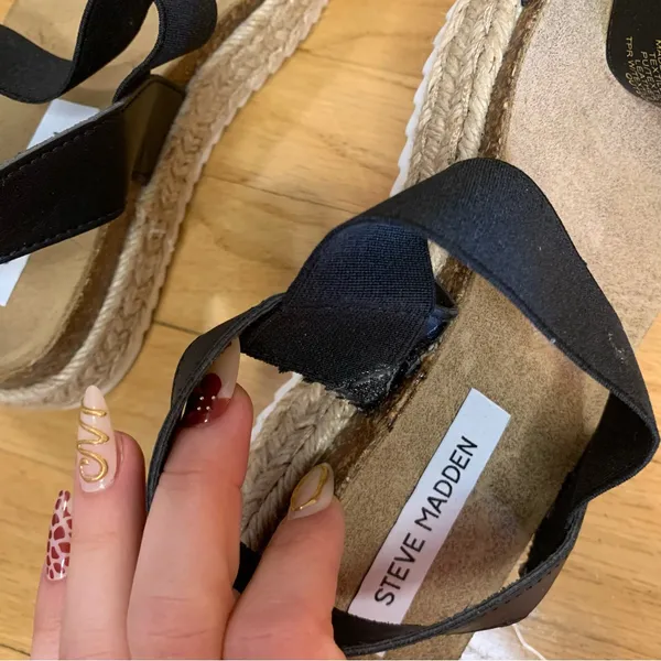 Steve Madden Jaklyn Espadrille Platform Sandals in Black - Size 9 - Image 10