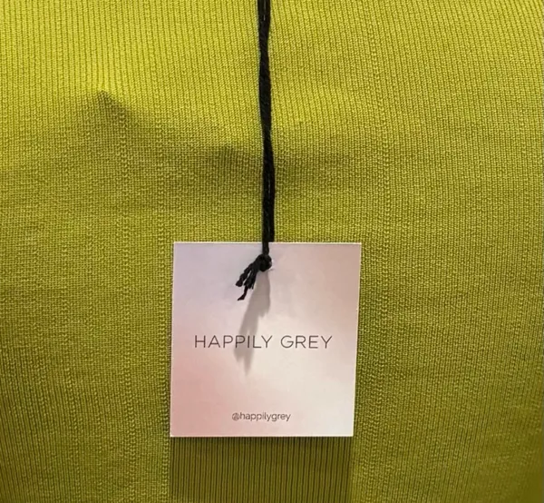 Happily Grey Ribbed Cropped Long Sleeve Top in Chartreuse/Lime Green - Image 6