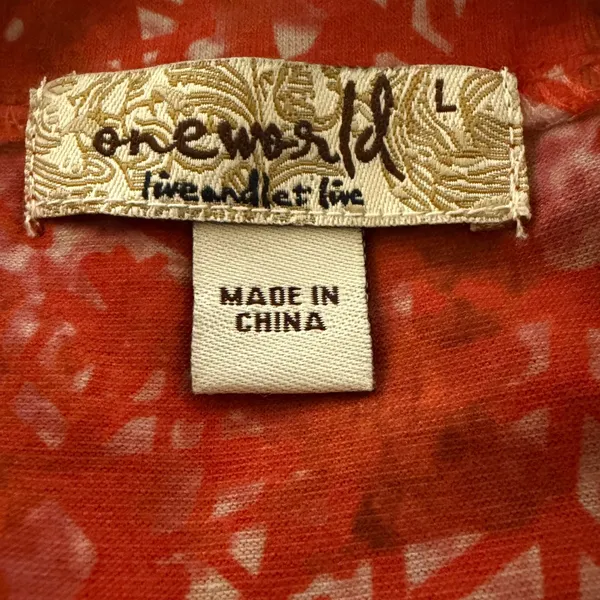 One World Abstract Watercolor Hawaiian‎ Christmas Themed Tunic – Large – NWT - Image 4