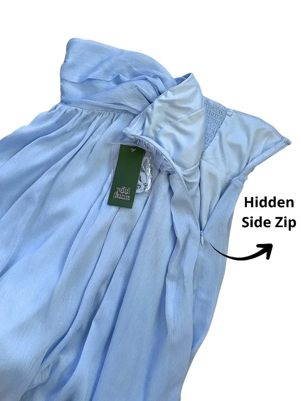 Wild Fable Light Blue Strapless Babydoll Mini Dress With Straps Medium NWT - Image 9