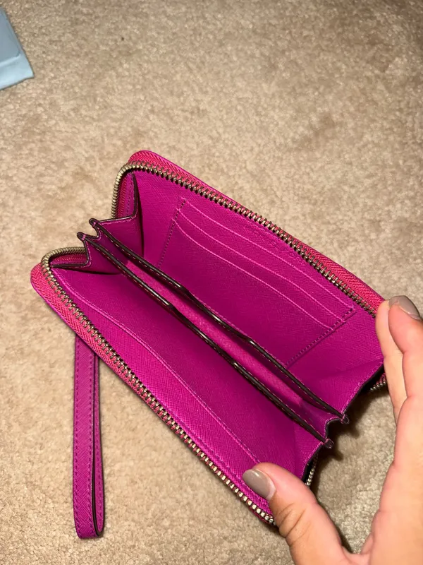 Michael Kors Fuchsia Leather Wristlet Wallet - Image 4
