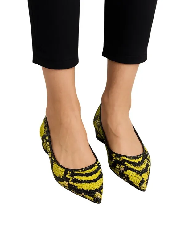 Embroidered Womens Size 6.5 Snake Ballet Casual Flats Green & Black - Image 3