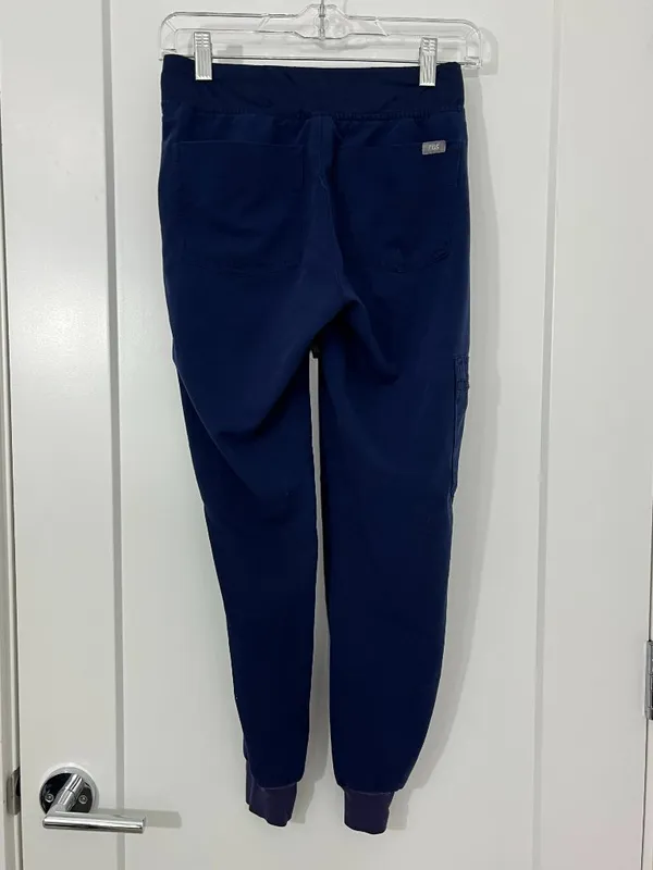 FIGS XXS Navy Blue Jogger Drawstring Scrubs Pants with Pockets - Image 5