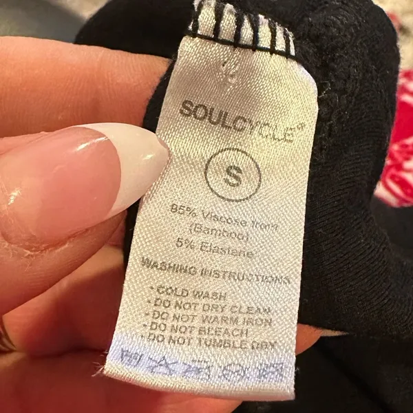 Soulcycle Black White Cotton Bralette Loungewear Racerback Top S - Image 4