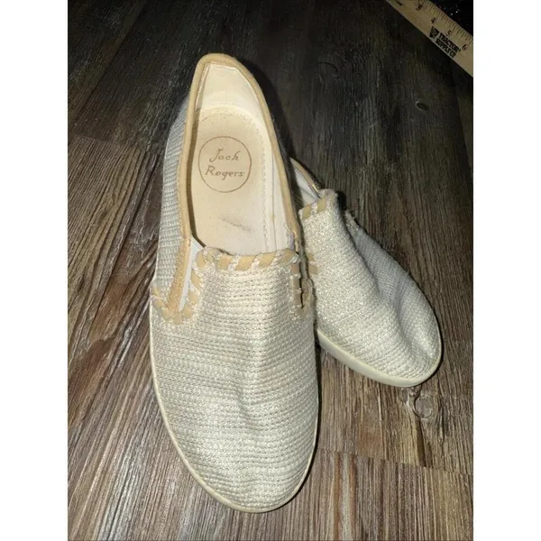 Jack Rogers Preppy Designer Quiet Luxury Loafer Flats‎ Gold Sneakers 5.5 - Image 4